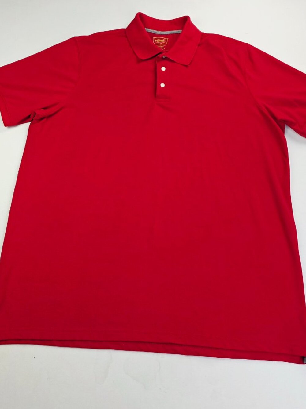 Foundry Spread Collar Size 2XLT Mens Red Short Sleeve Cotton Blend Polo